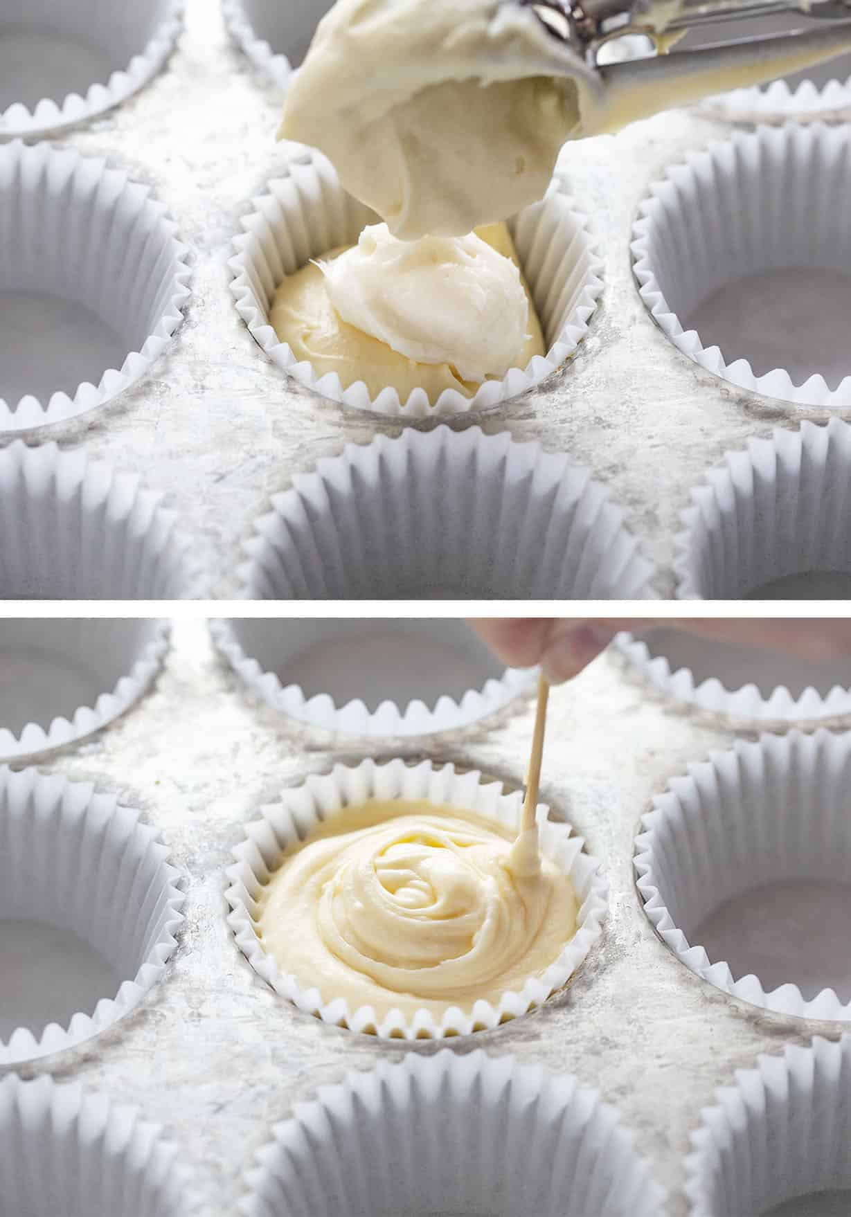 Cream Cheese Muffins are nothing short of perfection. With a cream cheese swirl and a crumb topping, I can almost guarantee that you will be hooked after one bite! Cream Cheese Muffin, Breakfast Muffin, How to Make Muffins, How to Make Cream Cheese Muffins, Easy Muffin Recipe, Recipes, Breakfast Recipes, the best muffins, i am baker Adding Cream Cheese to Muffin Batter and Swirling
